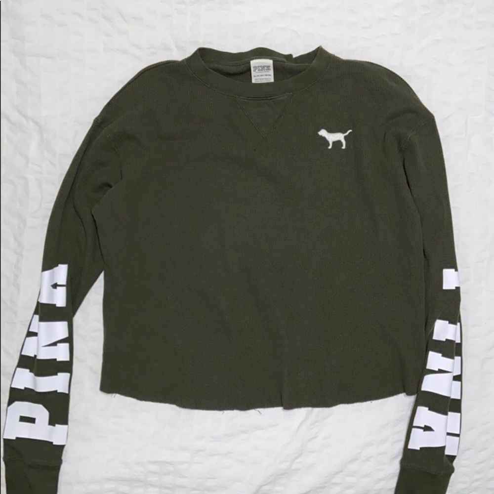 VS PINK Hunter Green Thermal long Sleeve